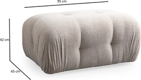 Τριθέσιος Καναπές - Petite - Χρώμα Cream - 290x95x75εκ