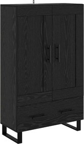 vidaXL Highboard Μαύρη Οξυά 69,5 x 31 x 115 εκ. Επεξεργασμένο Ξύλο