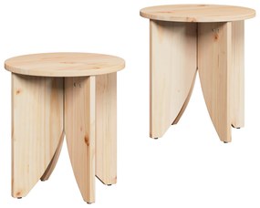 vidaXL Τραπεζάκι σαλονιού 2 pcs Φυσικό 41.5 x 41.5 x 44 cm