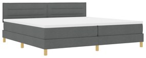 vidaXL Κρεβάτι με Στρώμα Σκούρο Γκρι 200 x 200 εκ. Ύφασμα