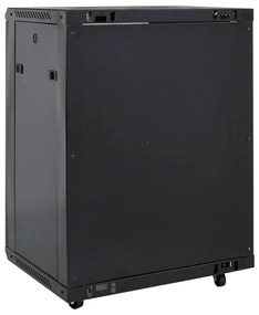 vidaXL Καμπίνα Δικτύου 15U 19" IP20 Μαύρη 60x45x86 εκ.