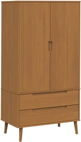 vidaXL Ντουλάπι MOLDE Καραμέλα 90 x 55 x 175 εκ Μασίφ Ξύλο Πεύκου