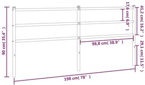 vidaXL Ανταλλακτικό κεφαλάρι Λευκό 193 εκ. Μεταλλικό