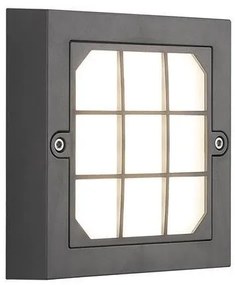 Απλίκα Φωτιστικό Τοίχου LED 6W 3CCT IP65 Πλέγμα 13,5x13,5cm Senario Pro Eurolamp-145-52122-Γκρι 145-52122