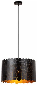 Φωτιστικό Κρεμαστό Lucide 21434-40-30 ALMELO Μαύρο Ματ (Black Mat)|Χρυσό Χρώμα (Gold Coloured)