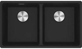 Franke Maris Bowl MRG 220/120-35-35 Matt Black Υποκαθήμενος Γρανιτένιος Νεροχύτης 80cm