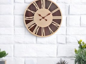 Intra απο ξύλο plywood 3mm-4mm πάχος – Ρολόι με Ρωμαϊκό Αριθμητικό Διπλό Επίπεδο 40x45 cm INTRAVECTRY-MY547158