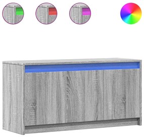 vidaXL Έπιπλο Τηλεόρασης με LED Γκρι Sonoma 100x34x50 εκ. Επεξ. Ξύλο