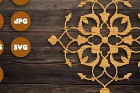 Σετ των 2 Intra απο ξύλο plywood 3mm-4mm πάχος 3D Mandala για Cricut Δίασταση 30x30 cm INTRAFABR-72194052