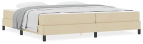 vidaXL Κρεβάτι με ελατήρια με στρώμα Κρεμ 200 x 200 cm ύφασμα