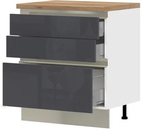 Επιδαπέδιο ντουλάπι Trinity R80-3M BOX-Anthraki Gualistero - 80.00Χ58.00Χ90.50cm