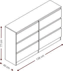 Συρταριέρα Juniper 6S-Leuko