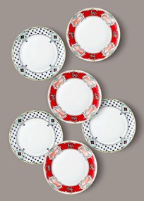 Service Plate Set (6 Pieces) DNR0058 Multicolor