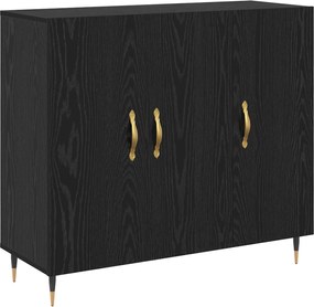 vidaXL Πλαϊνό γραφείο Μαύρη Οξυά 90 x 34 x 80 εκ. Επεξεργασμένο ξύλο