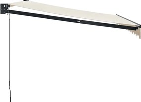 vidaXL Τέντα Πτυσσόμενη Κρεμ 3,5 x 2,5 μ. Ύφασμα και Αλουμίνιο