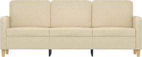 vidaXL Καναπές Τριθέσιος Κρεμ 180 εκ. Υφασμάτινος