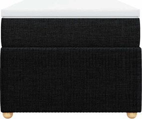 vidaXL Κρεβάτι Boxspring με Στρώμα Μαύρο 80 x 200 εκ. Υφασμάτινο