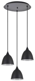 Φωτιστικό Οροφής Κρεμαστό Adept 77-9047 35x300cm 3xE27 60W Black Homelighting Μέταλλο