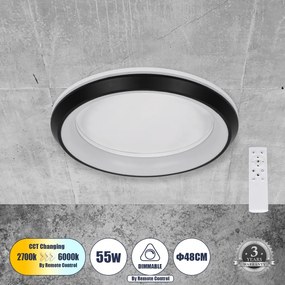 MELINA 61040 Πλαφονιέρα Οροφής Κύκλος LED CCT 55W 6376lm 120° AC 220-240V