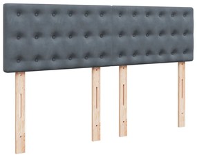 ΚΡΕΒΑΤΙ BOXSPRING ΜΕ ΣΤΡΩΜΑ ΣΚΟΥΡΟ ΓΚΡΙ 140X200 ΕΚ. ΒΕΛΟΥΔΙΝΟ 3290071