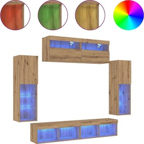 vidaXL Σετ επίπλου τηλεόρασης 6 pcs artisan δρυς Επεξεργασμένο ξύλο