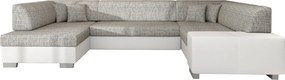 Γωνιακός καναπές Cuba-Αριστερή-Λευκό - γκρι - 335.00Χ207.00Χ73.00cm