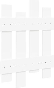 vidaXL Τοίχου Κρεμάστρα Λευκό 60 x 3 x 82 εκ. Επεξεργασμένο ξύλο