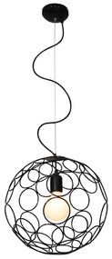 Φωτιστικό Οροφής Κρεμαστό HL-3589-S 77-4082 Aline Black Φ50 Homelighting Metal