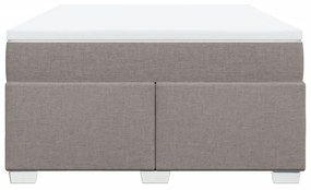 vidaXL Κρεβάτι Boxspring με Στρώμα Taupe 140x190 εκ. Υφασμάτινο