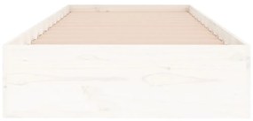 Πλαίσιο Κρεβατιού Λευκό 75x190 εκ. Μασίφ Ξύλο Small Single - Λευκό