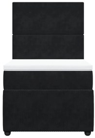 vidaXL Κρεβάτι Boxspring με Στρώμα Μαύρο 80 x 200 εκ. Βελούδινο