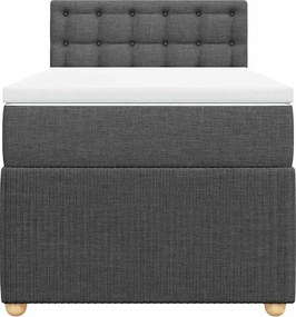 vidaXL Κρεβάτι Boxspring με Στρώμα Σκούρο Γκρι 80x200 εκ. Υφασμάτινο