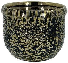 Κασπώ Σαγρέ 06-20019 Φ17x13cm Black-Gold Marhome Κεραμικό