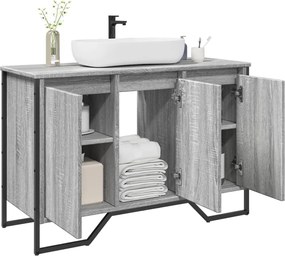 vidaXL Ντουλάπι Νιπτήρα Μπάνιου Γκρι Sonoma 91x35x60 εκ. Επεξ. Ξύλο