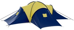 Σκηνή Camping 9 Ατόμων Μπλε / Κίτρινο Υφασμάτινη - Πολύχρωμο