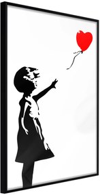 Αφίσα - Banksy: Girl with Balloon I - 20x30 - Μαύρο - Χωρίς πασπαρτού