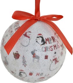 Χριστουγεννιάτικες μπάλες Home ESPRIT Λευκό Κόκκινο PVC (x7)