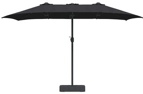vidaXL Ομπρέλα Κήπου Μαύρο 385 x 209 x 244 εκατοστά ύφασμα