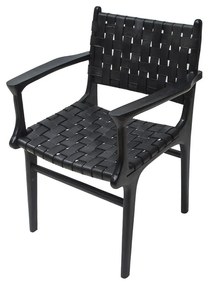 Chair S Line με μπράτσα και δέρμα SS774-0071