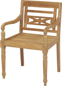 vidaXL Καρέκλες Batavia 2 τεμ. από Μασίφ Ξύλο Teak