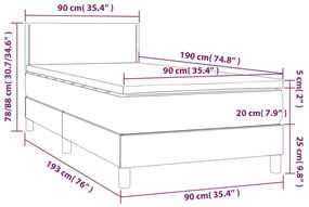 Κρεβάτι Boxspring με Στρώμα Λευκό 90x190εκ. από Συνθετικό Δέρμα - Λευκό