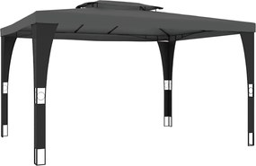 vidaXL Κιόσκι με Διπλή Οροφή Ανθρακί 3,98x2,98 μ. Ατσάλινο