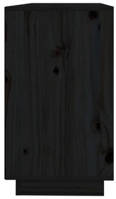 vidaXL Μπουφές με Συρτάρια Μαύρος 111x34x60 εκ. από Μασίφ Ξύλο Πεύκου