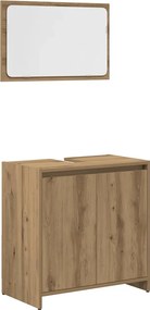 vidaXL Σετ Επίπλων Μπάνιου 3 Τεμαχίων Τεχνίτης Δρυς από Τεχν. Ξύλο