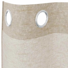 vidaXL Κουρτίνες με κουρτίνες 2 pcs Άμμος 140x175cm Πολυεστέρας