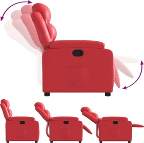 vidaXL Πολυθρόνα Ανακλινόμενη Κόκκινη από Συνθετικό Δέρμα