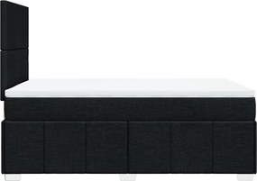 vidaXL Κρεβάτι Boxspring με Στρώμα Μαύρο 120x200 εκ. Υφασμάτινο