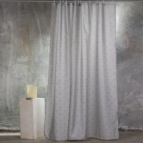 Κουρτίνα Μπάνιου Dots Με Κρίκους Silver Melinen 180Πx180Υ 180x180cm Πολυέστερ