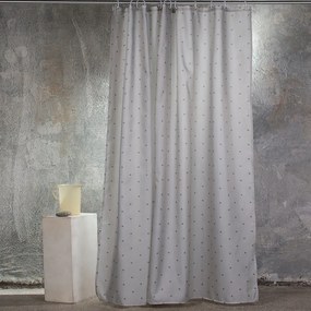 Κουρτίνα Μπάνιου Dots Silver Melinen 180Πx180Υ 180x180cm Πολυέστερ