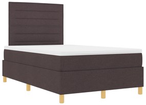 vidaXL Κρεβάτι με Στρώμα Σκούρο Καφέ 120x200 εκατοστά Υφασμάτινο